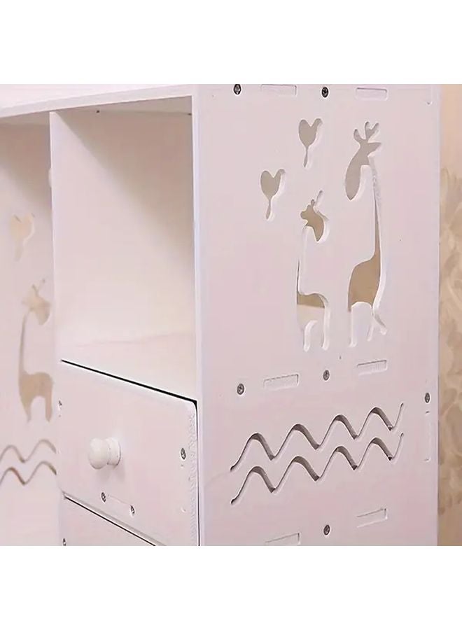 Deer Up Down Model White Plastic Bathroom Vanity Organizer With Drawers Open Shelves - Image 2